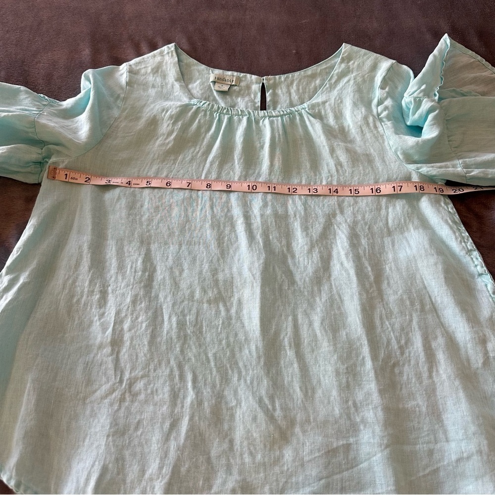 Sundance 100% Linen Teal Willa Whisper Blouse Size S - Picture 11 of 11